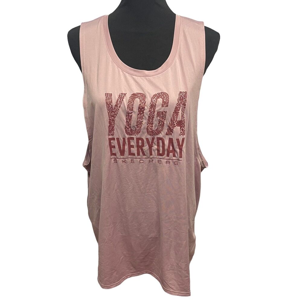 Skechers Pastel Mauve Pink Tank Top XXL Muscle Shirt Yoga Fitness Workout
